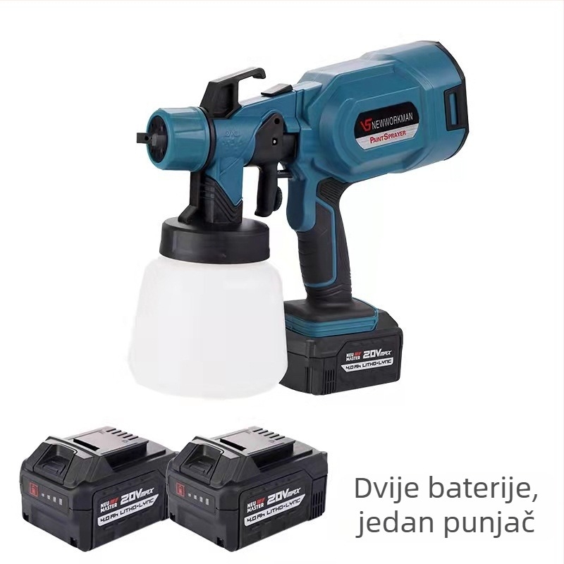 Prijenosni električni pištolj za raspršivanje s litijskom baterijom – odvojiva visokotlačna raspršivač za latex boju, pogodna za unutarnje prostore, krov, vanjske zidove, vozila i drvo; napon 21–220V