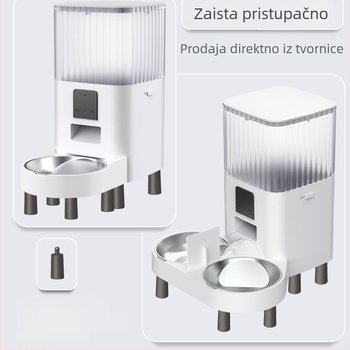 Pametna hranilica za kućne ljubimce s dvije zdjele, vremensko doziranje, daljinsko hranjenje i vizualni nadzor putem WiFi-ja