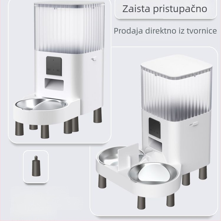 Pametna hranilica za kućne ljubimce s dvije zdjele, vremensko doziranje, daljinsko hranjenje i vizualni nadzor putem WiFi-ja