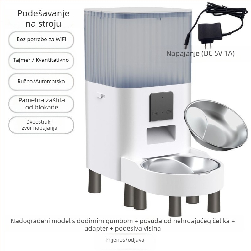 Pametna hranilica za kućne ljubimce s dvije zdjele, vremensko doziranje, daljinsko hranjenje i vizualni nadzor putem WiFi-ja