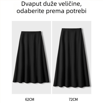 Suknja A-linije s kišobranom, srednja duljina, visoki struk, vunena tkanina, jesen 2025.