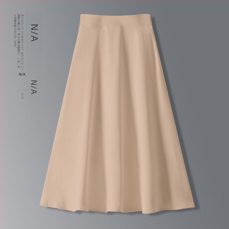 Suknja A-linije s kišobranom, srednja duljina, visoki struk, vunena tkanina, jesen 2025.