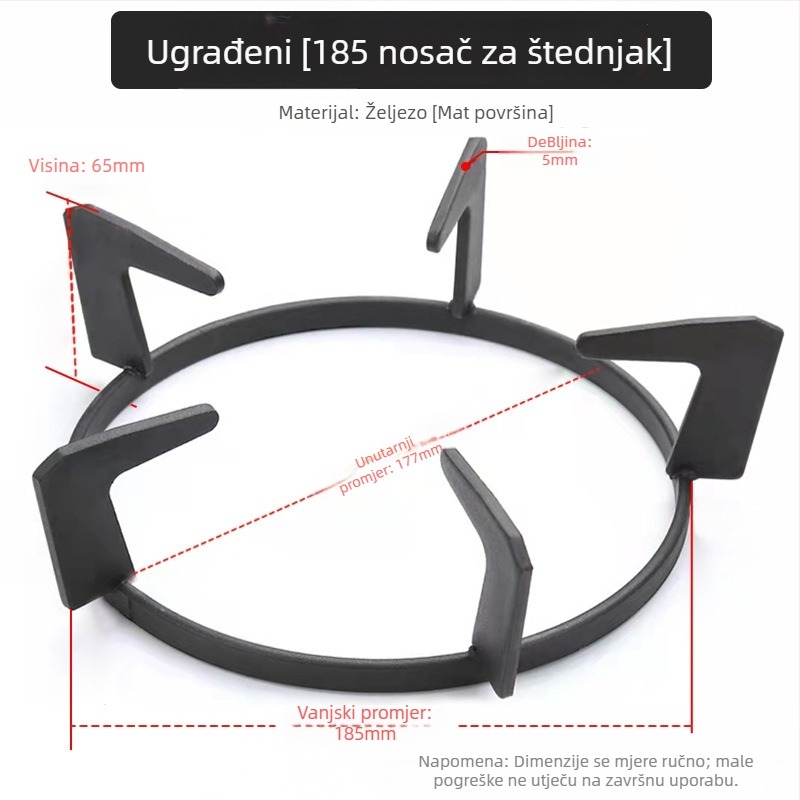 Držač za plinsku ploču – stolni jednodijelni dizajn, ručna ugradnja, opći model, težina oko 0,4 kg