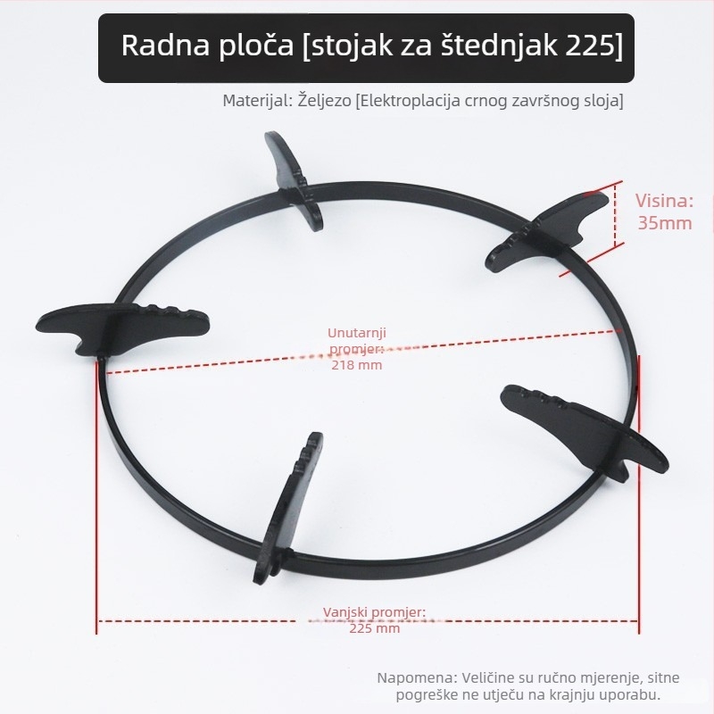 Držač za plinsku ploču – stolni jednodijelni dizajn, ručna ugradnja, opći model, težina oko 0,4 kg