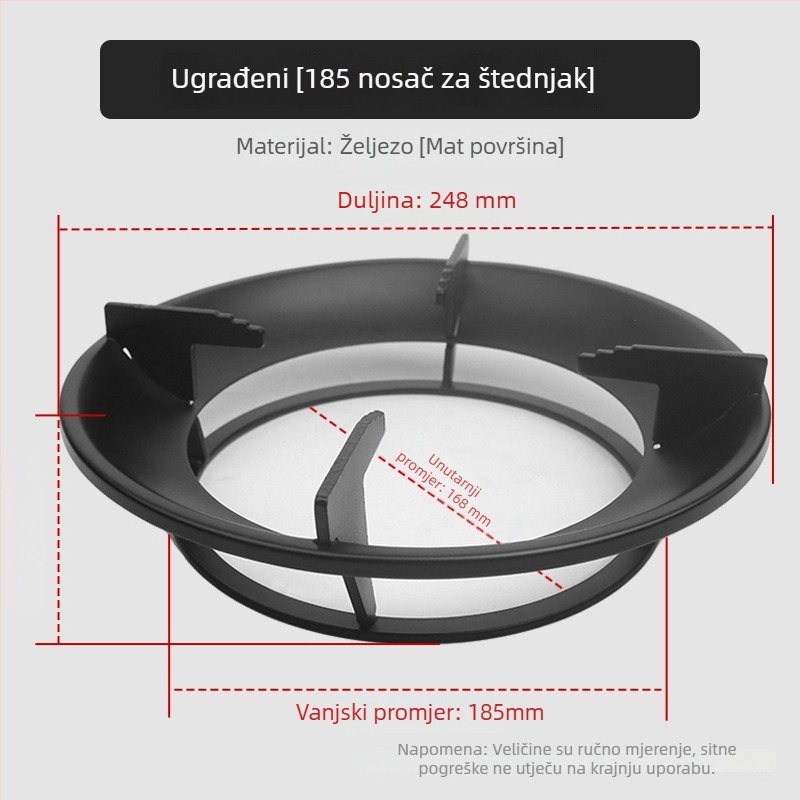 Držač za plinsku ploču – stolni jednodijelni dizajn, ručna ugradnja, opći model, težina oko 0,4 kg