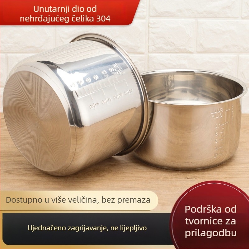 Unutarnja posuda za električne lonce – nehrđajući čelik, neprianjajući premaz, dvostruko dno, univerzalna kompatibilnost, model Syd-16