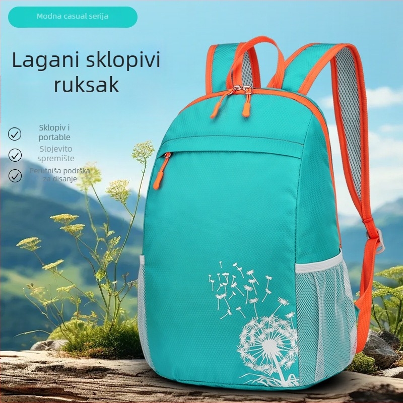 Dječji outdoor ruksak, lagan i sklopiv, poliesterski materijal, prozračan, kapacitet ispod 20 L, kompatibilan s 10-inčnim laptopom
