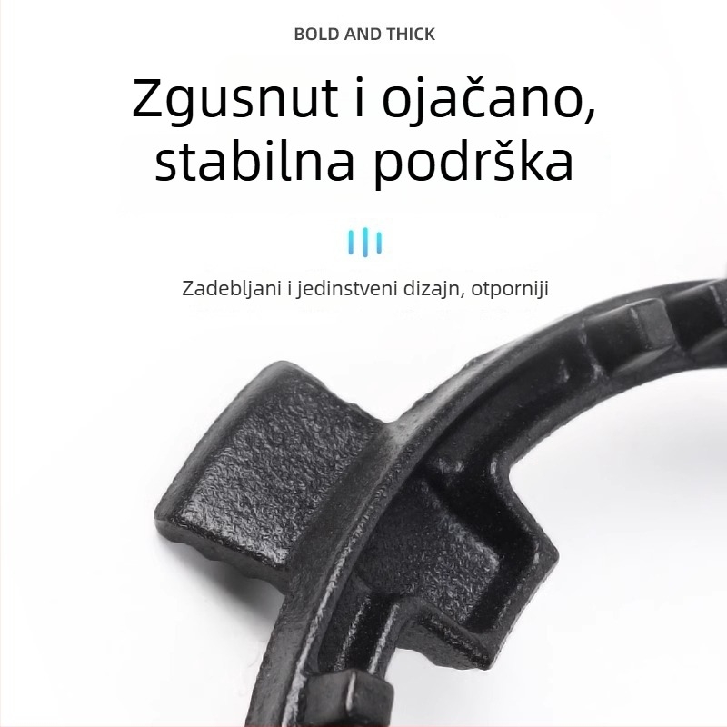 Držač za lonce za plinsku kuhinju, univerzalan, pogodan za mliječne lonce i manje lonce, dizajn s četiri ili pet nogica, montiranje s dna, neto težina 780 g