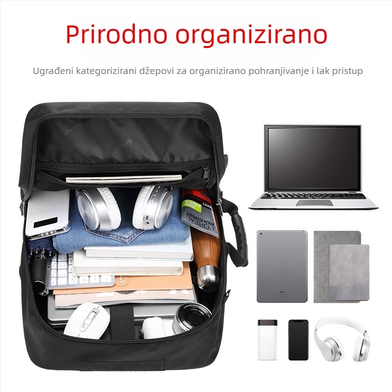 Muški putni ruksak s odjeljkom mokro/suho, vodootporan, Oxford tkanina, USB priključak, remeni s jastukom zraka
