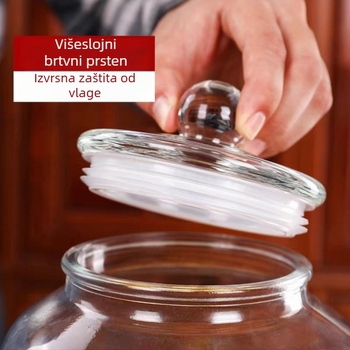 Okrugla staklena posuda za hranu s brtvom, otporna na vlagu, kapacitet 5 L ili više, za čaj, suho voće i žitarice, posuda za namakanje