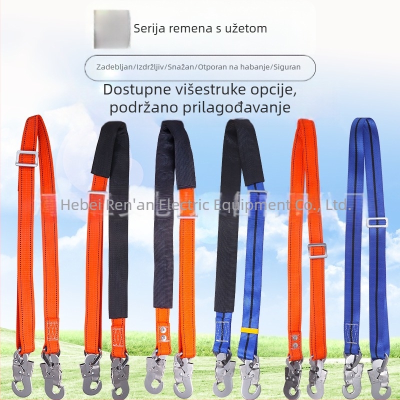 Zadebljani otpornni električarski pojas za penjanje po stupu, sigurnosni pojas za rad na stupu, užad protiv pada, električna sigurnosna opasač