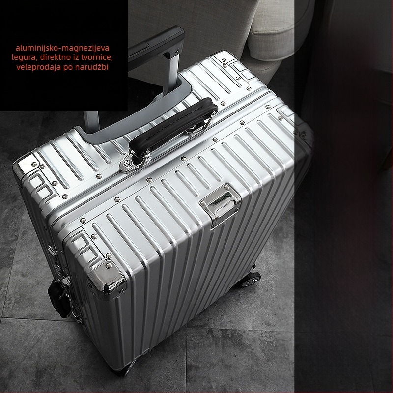 Unisex kovčeg od aluminijsko-magnezijske legure s TSA kombinacijskim zaključavanjem, model 8006/8007, univerzalni kotači, težina 4,3–6,5 kg