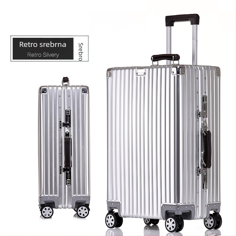 Unisex kovčeg od aluminijsko-magnezijske legure s TSA kombinacijskim zaključavanjem, model 8006/8007, univerzalni kotači, težina 4,3–6,5 kg