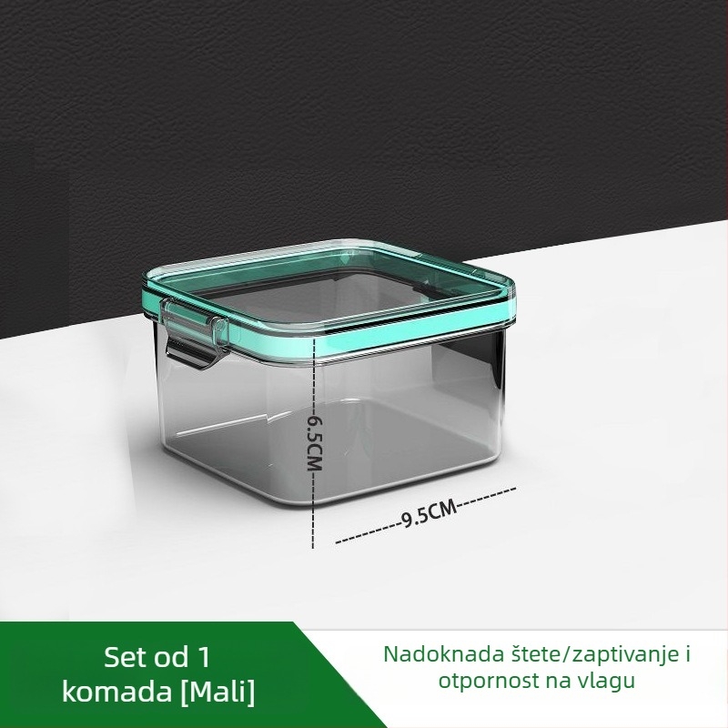 Plastični spremnik za hranu, kvadratnog oblika, 800–1000 ml, čvrsto zatvaranje, pogodan za mikrovalnu pećnicu