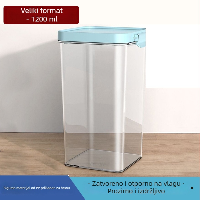 Plastični spremnik za hranu, kvadratnog oblika, 800–1000 ml, čvrsto zatvaranje, pogodan za mikrovalnu pećnicu