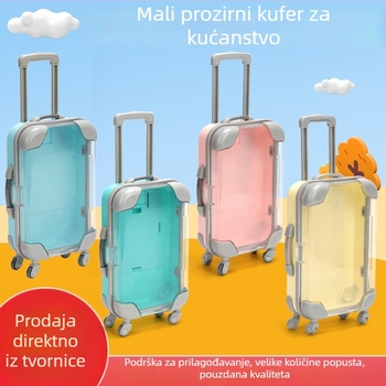 Simulirano putno kufer za šminku s prostorom za pohranu, ABS igračka, uključuje 2 ili 4 para lažnih trepavica, za djecu od 4 do 6 godina