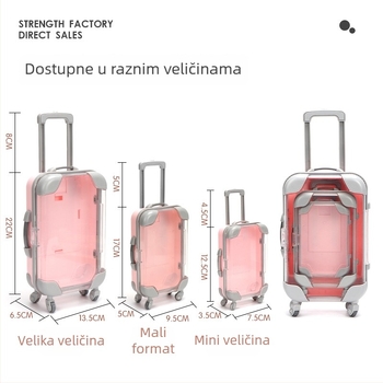 Simulirano putno kufer za šminku s prostorom za pohranu, ABS igračka, uključuje 2 ili 4 para lažnih trepavica, za djecu od 4 do 6 godina