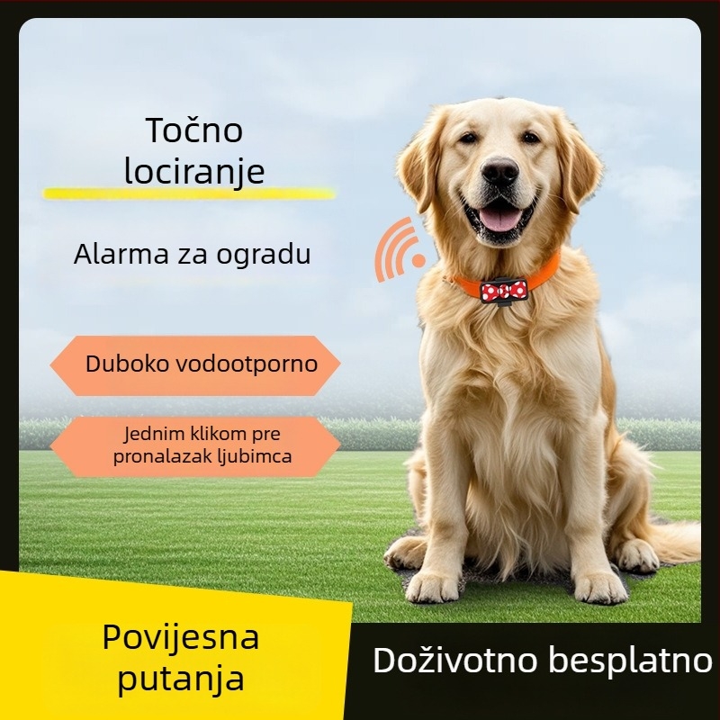 Lokalizator za kućne ljubimce BC01 IP66 vodootporan, GPS točnost 5 m, alarm ograde, trajanje baterije 168 sati
