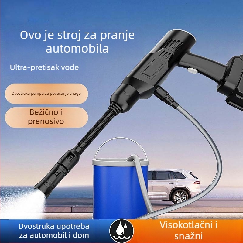 Say one bežični stroj za pranje automobila – glava pištolja od ABS plastike, plastična ručka, težina 2500 g