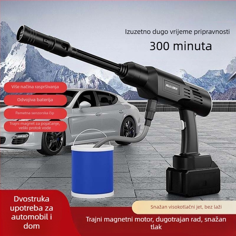 Say one bežični stroj za pranje automobila – glava pištolja od ABS plastike, plastična ručka, težina 2500 g