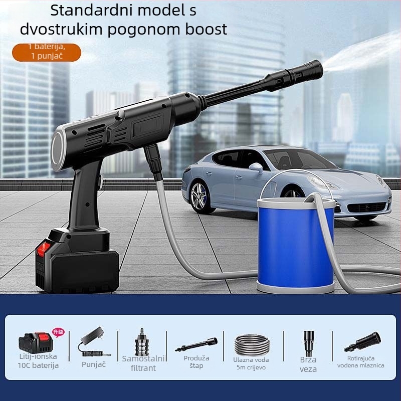 Say one bežični stroj za pranje automobila – glava pištolja od ABS plastike, plastična ručka, težina 2500 g