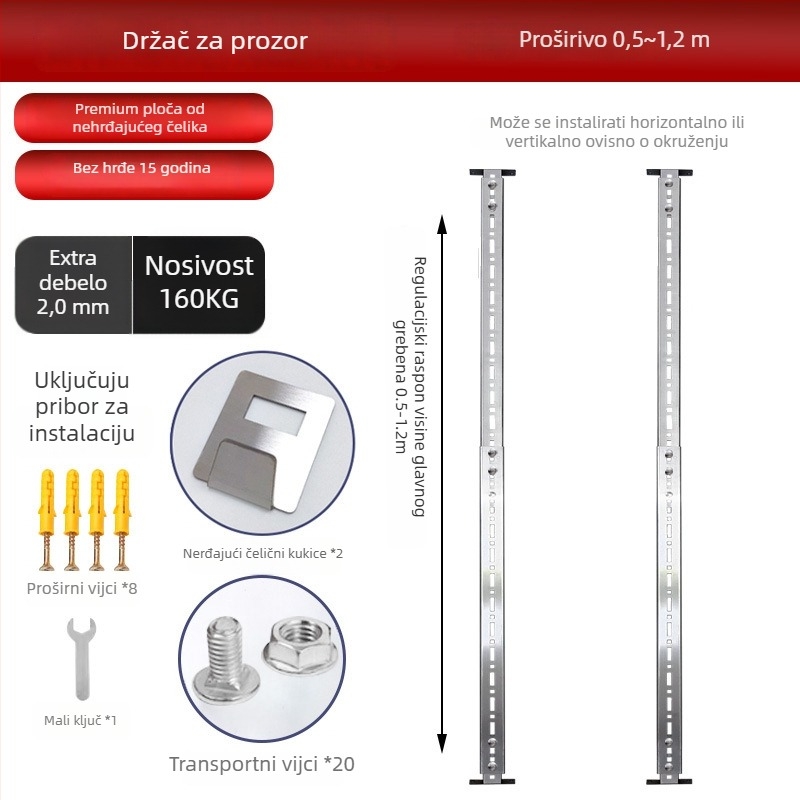 Nerđajući čelični vješalica za kuhinjski napa – univerzalna vješalica za napa, zidni montaža, 2 kg
