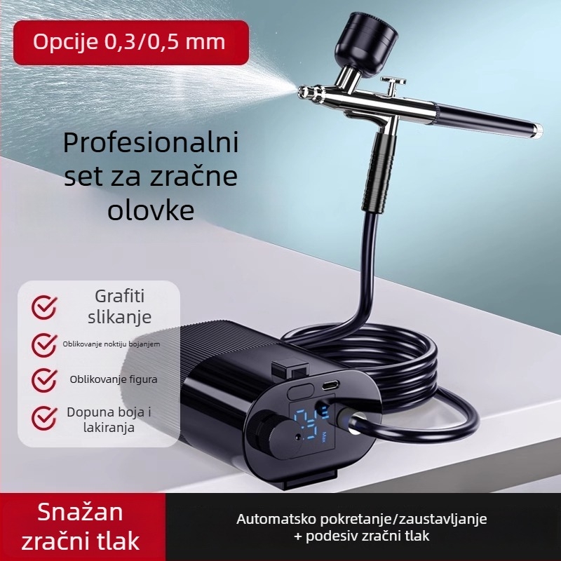 Električni višenamjenski pištolj za raspršivanje za akrilne boje, bojanje modela i umjetničko nanošenje noktiju — asoyoga, serija Višenamjenski pištolj za raspršivanje