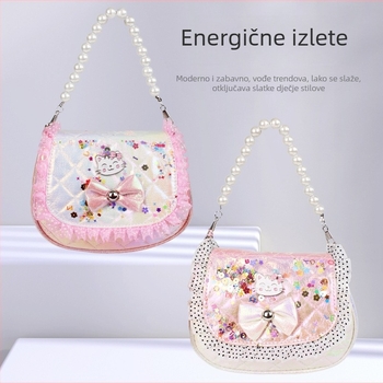 Dječja crossbody torba s mačjim motivom, PU koža, podstava od poliestera, Big Tail Cat marka, sladak dječji stil za djevojčice