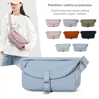 Crossbody torbica za muškarce i žene, torba za prsa i struk, korejski stil, elegantna, lagana, jednobojna, prenosna