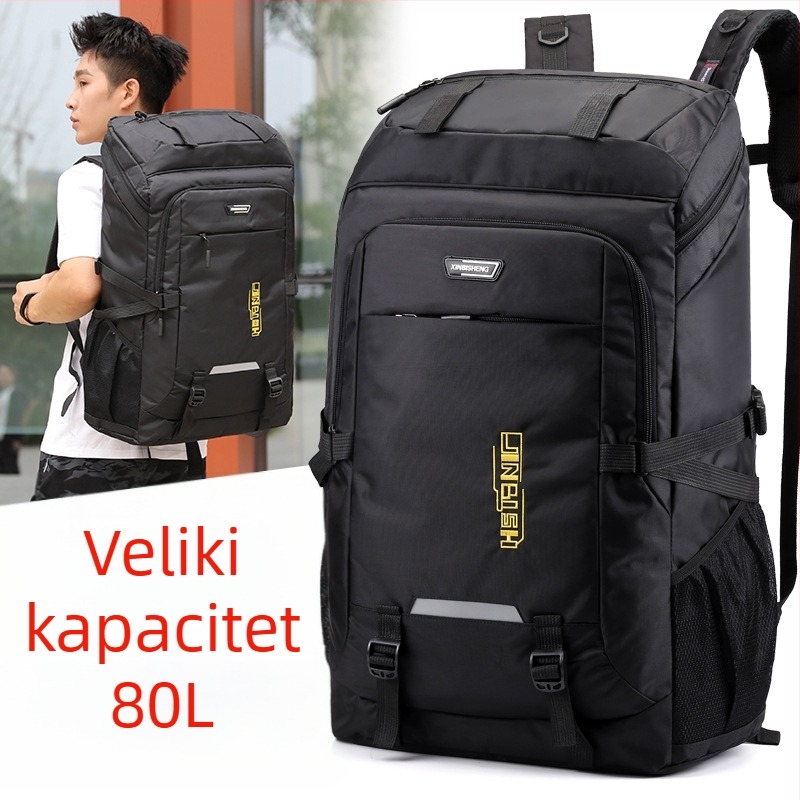 Torba za putovanje velikog kapaciteta (56-75 L), najlon, prozračna i otporna na habanje, otporna na udarce, s jastucima za ramena na zraku, kompatibilna s 17-inčnim prijenosnim računalom, model 1882
