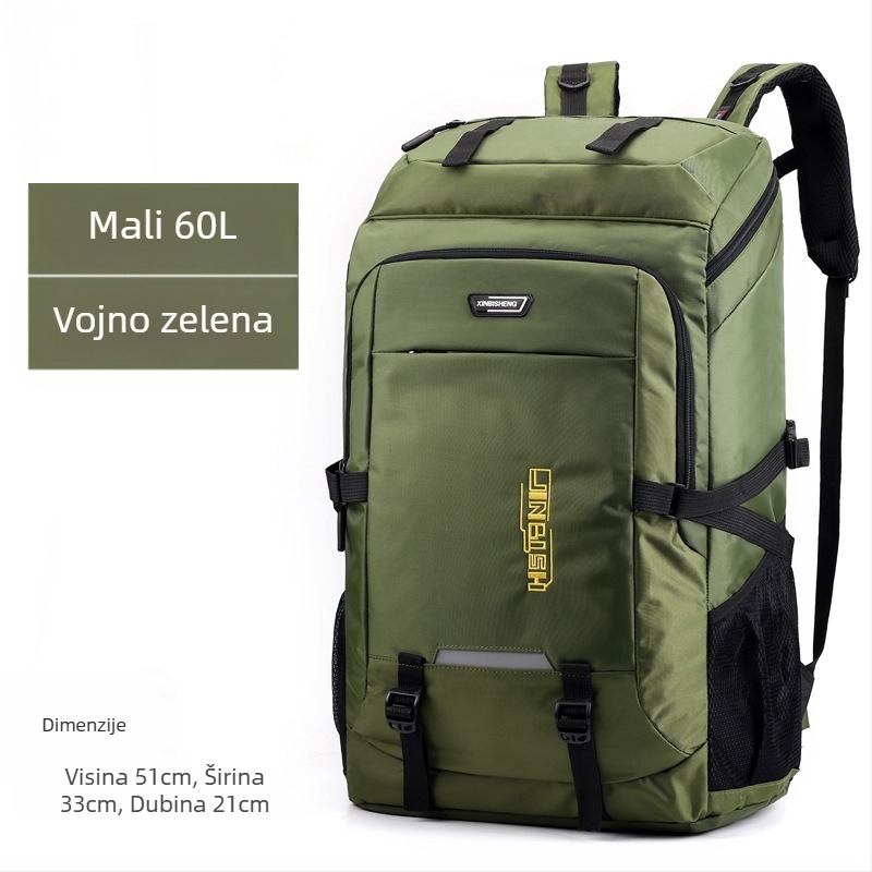Torba za putovanje velikog kapaciteta (56-75 L), najlon, prozračna i otporna na habanje, otporna na udarce, s jastucima za ramena na zraku, kompatibilna s 17-inčnim prijenosnim računalom, model 1882