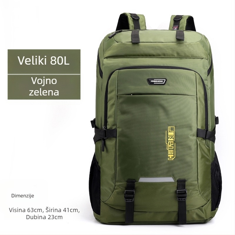 Torba za putovanje velikog kapaciteta (56-75 L), najlon, prozračna i otporna na habanje, otporna na udarce, s jastucima za ramena na zraku, kompatibilna s 17-inčnim prijenosnim računalom, model 1882