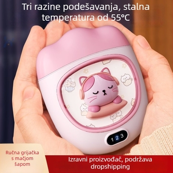 Grijač za ruke USB napajanje, 5W, ugrađena baterija 1000–1200 mAh, odvod topline aluminijskom pločom