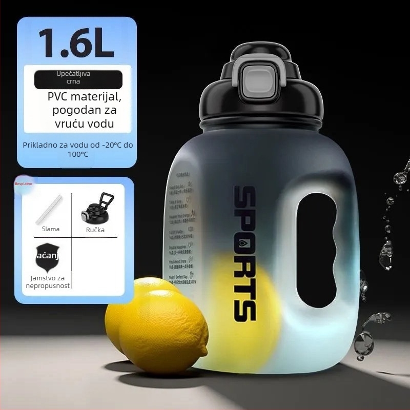 Plastična šalica s velikim trbuhom, moderan minimalistički stil, dvostruka mogućnost pića, materijal PC, dvodijelni set