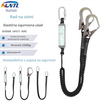 NLNTL Sigurnosni pojas za rad na visini, pet-točaka, poliester; uže od visokokvalitetnog svilenog vlakna; nosivost 100 kg