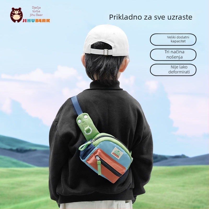 Almost a Bear dječja crossbody torba od najlona, lagana, unisex, prozračna, slatkog dizajna, proljeće 2024