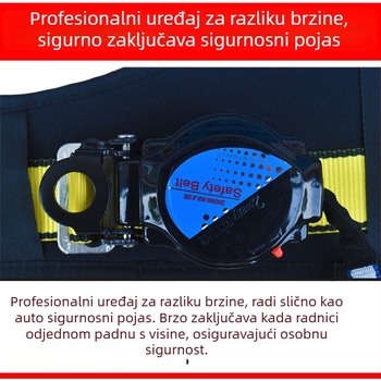 Huishun Automatski sigurnosni pojas s tipom brzinske razlike, nosivost 100 kg, duljina užeta 2 m, poliester, zaštita od pada s visine