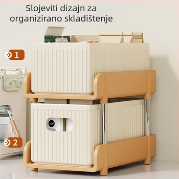 Stolna kutija za skladištenje s ladicama za čajne vrećice, plastika i nehrđajući čelik, kapacitet 1 L, INS stil, model 2162362622718151424