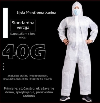 PP zaštitno odijelo s povezanom konstrukcijom i prozračnim filmom za izolaciju