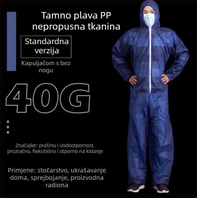 PP zaštitno odijelo s povezanom konstrukcijom i prozračnim filmom za izolaciju