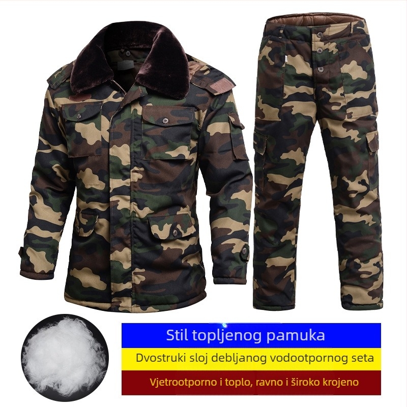 Muški zimski kaput u kamuflažnom uzorku s pamutnim punjenjem, vodootporan, vojni stil