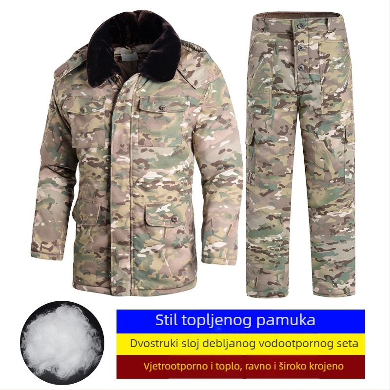 Muški zimski kaput u kamuflažnom uzorku s pamutnim punjenjem, vodootporan, vojni stil