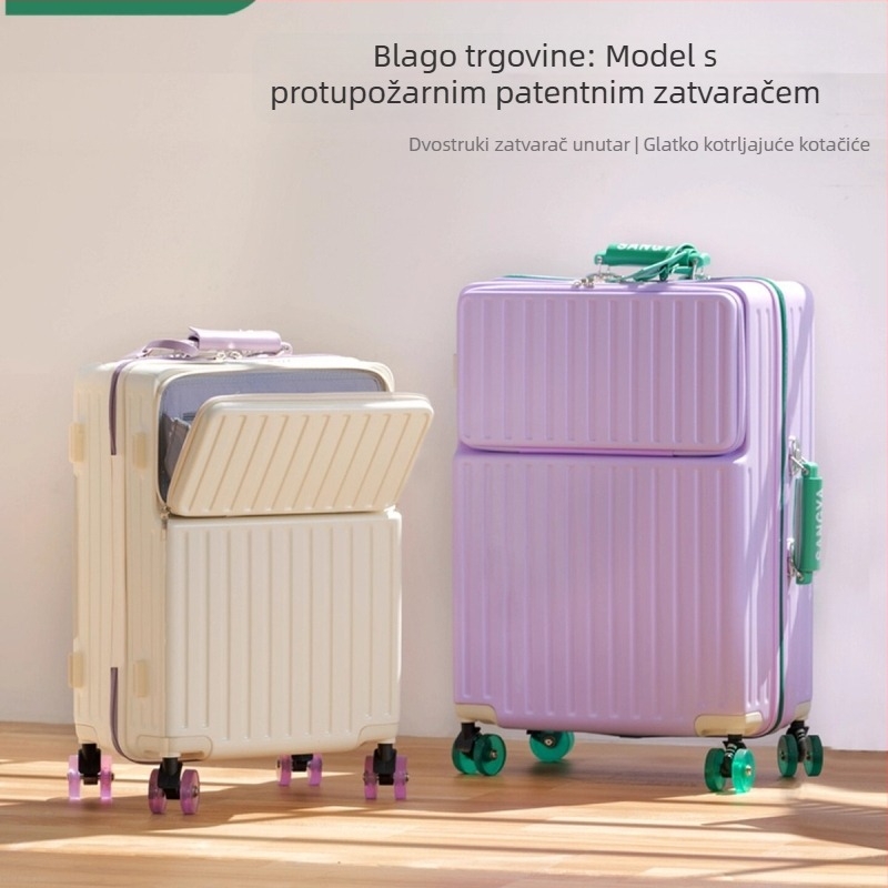 Unisex putni kofer, zip otvor, ABS+PC, USB priključak za punjenje, prednje otvaranje