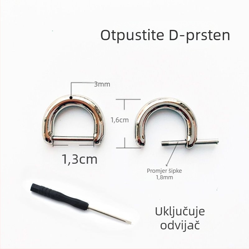 Set metalnih kopči: odvojiva D-kopča, kopča u obliku kopita, lanac, podesivo