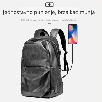 Unisex ruksak za putovanja i školu, vodootporan PU materijal, velika zapremina, prozračnost, rameni remeni s zračnim jastučićem