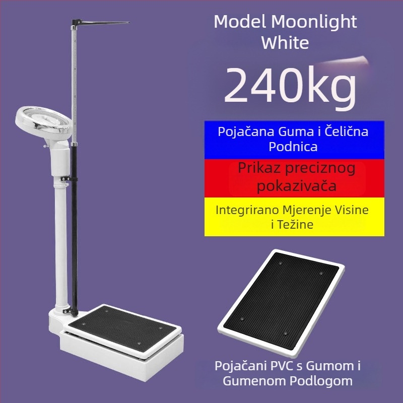 Mjerilo visine i težine – sve-u-jednom mjerni uređaj za odrasle i djecu, pogodan za vrtić i ljekarnu