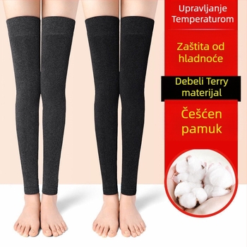 Ženske čarape iznad koljena s zaštitom listova, od spandeksa, za jesen i zimu, pogodne za druge sportove