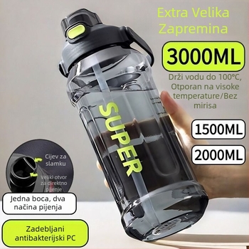Sippy čaša, sportskog stila sa slamkom, poklopac na jedan klik, PC plastika, visina 7,5 cm