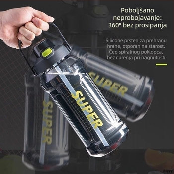 Sippy čaša, sportskog stila sa slamkom, poklopac na jedan klik, PC plastika, visina 7,5 cm