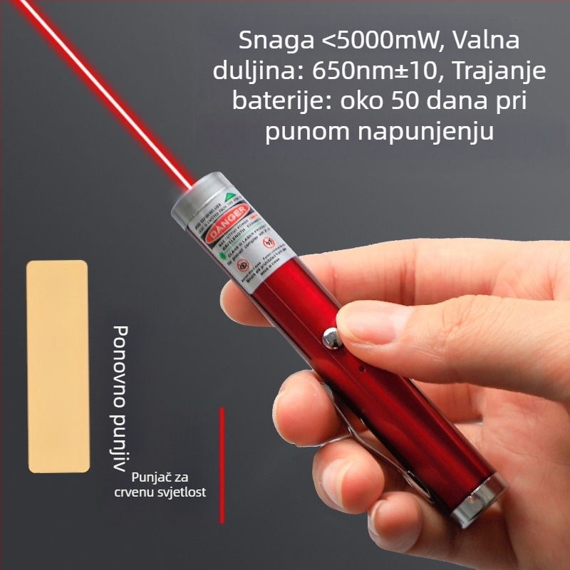 Laser pokazivač visoke snage i svjetiljka – dugi domet, IR punjenje